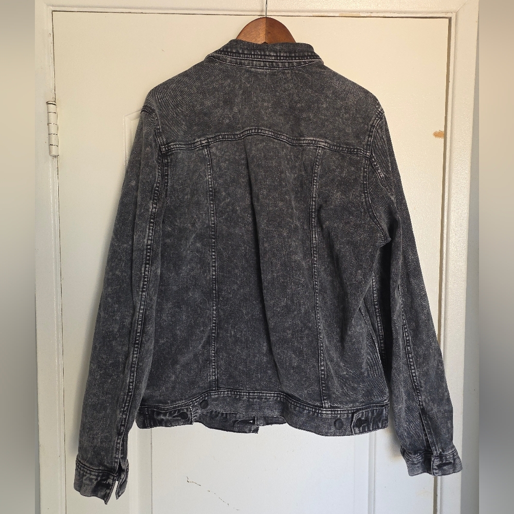 Men's George Denim Flex Jacket Acid Wash Black - Picture 3 of 3